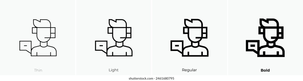 consultant icon. Thin, Light Regular And Bold style design isolated on white background