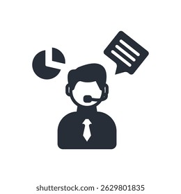 icono de consultor. Vector. Trazo editable. signo de estilo lineal para uso Diseño web, logotipo. Ilustración de símbolo.