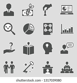 Consultant Icons. Sticker Design. Vector Illustration.