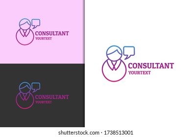 consultant logo design. gradient color