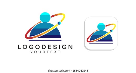consultant logo design. icon app smartphone color full