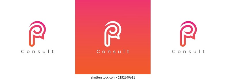 Consultant Logo with Letter P Concept sign icon symbol Design. Vector illustration logo template 