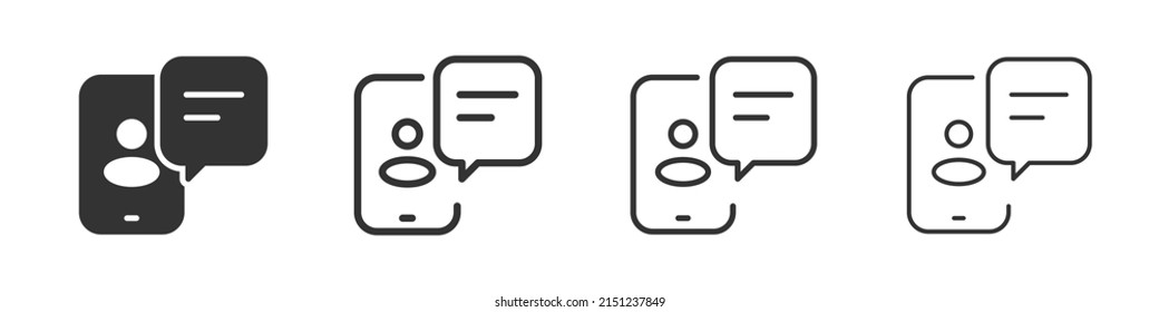 Consultant phone icons collection in two different styles and different stroke. Vector illustration EPS10