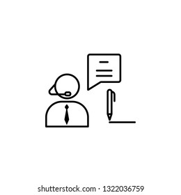 consultant, receptionist icon. Element of teamwork for mobile concept and web apps illustration. Thin line icon for website design and development, app development