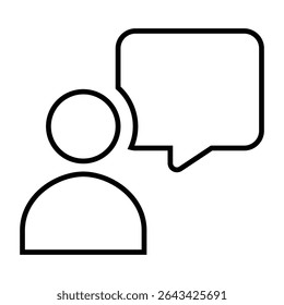 Design do ícone da linha de serviço do consultor. Ilustração vetorial do símbolo de contorno preto fino do serviço de consultoria. ícone de traçado editável no plano de fundo transparente.