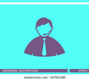 Consultant vector icon. Call center sign.