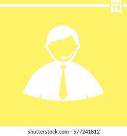 Consultant vector icon. Call center sign.