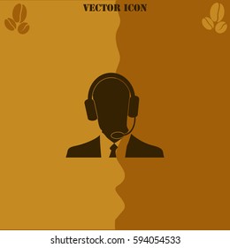 Consultant  vector  icon Coffee symbol background.