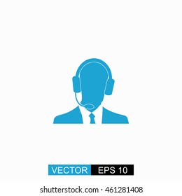 Consultant  vector. Isolated blue icon on white background.