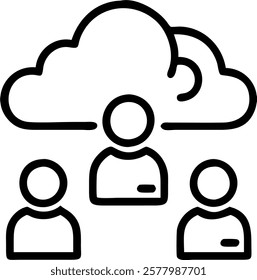 IT consultants presenting cloud benefits to clients with copy space concept as A candid photograph of IT consultants presenting the benefits of cloud networking to clients using vi