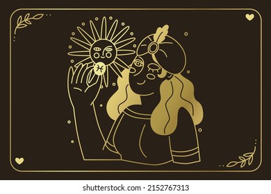 Consultation with an astrologer. Recognizes fate by zodiac sign and date of birth. Astrology and business. Drawing up a horoscope according to the natal chart. Flat style. Vector illustration.