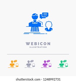 consultation, chat, answer, contact, support 5 Color Glyph Web Icon Template isolated on white. Vector illustration