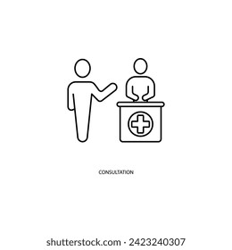 consultation concept line icon. Simple element illustration. consultation concept outline symbol design.