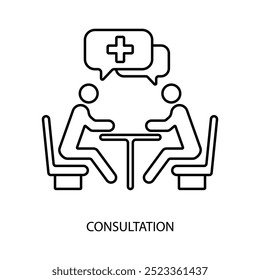 ícone da linha de conceito de consulta. Ilustração de elemento simples. design de símbolo de esboço de conceito de consulta.
