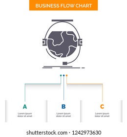 consultation, education, online, e learning, support Business Flow Chart Design with 3 Steps. Glyph Icon For Presentation Background Template Place for text.