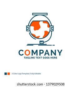 consultation, education, online, e learning, support Logo Design. Blue and Orange Brand Name Design. Place for Tagline. Business Logo template.