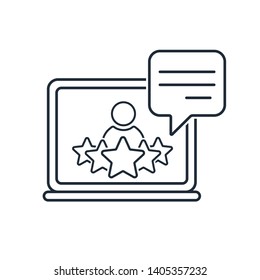 Consultation, expert advice online. Vector linear icon.