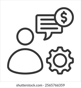 Consultation Fee Icon Vector Illustration Outline Style