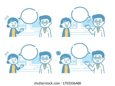 Consultation of a grandmother and a doctor
