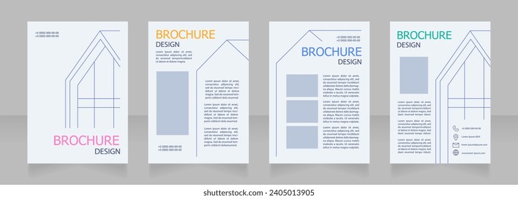 Consultation at house buying blank brochure design. Template set with copy space for text. Premade corporate reports collection. Editable 4 paper pages