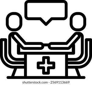 Consultation Icon Line Vector Illustration