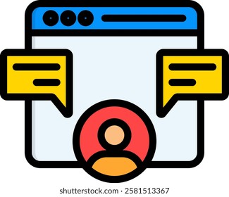 Consultation Icon Lineal Color Vector Illustration