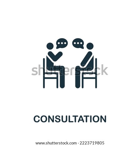 Consultation icon. Monochrome simple Customer Relationship icon for templates, web design and infographics