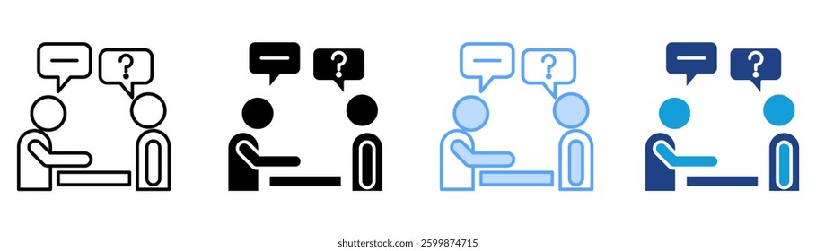 Consultation Icon Set Multiple Style Collection