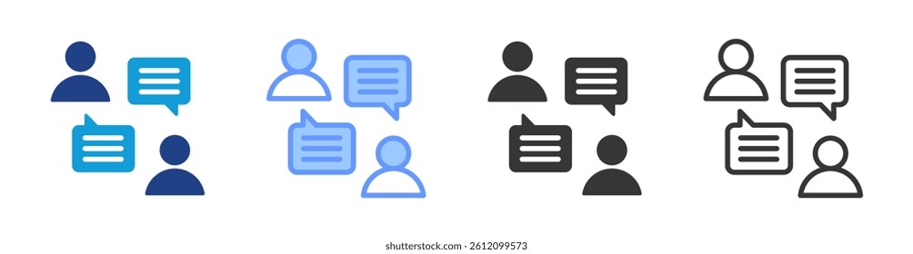 Consultation icon set multiple style collection