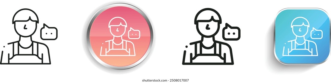 consultation icon. Thin Linear, Regular and Button Style Design Isolated On White Background