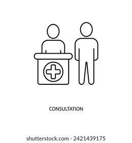 consultation Icon Vector Design Template. Editable Stroke.