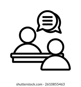 Consultation Line Vector Illustration On White Background.