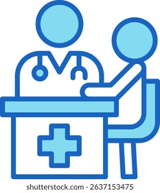 Consultation Room Icon Blue Vector Illustration