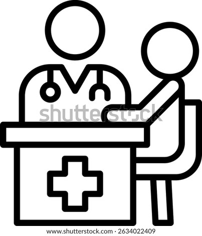 Consultation Room Icon Line Vector Illustration