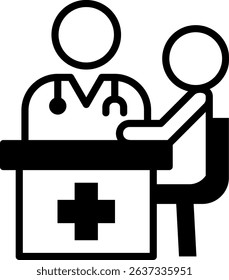 Consultation Room Icon Mixed Vector Illustration