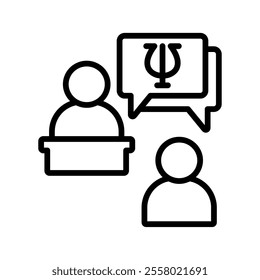 Consultation Vector Lineal Icon on white background.