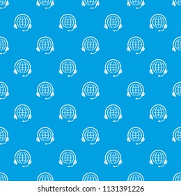 Consultation worldwide pattern vector seamless blue repeat for any use