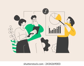 Consultative selling abstract concept vector illustration. Consultative sales approach, selling process, salesman coaching, corporate representative, consultation process, broker abstract metaphor.