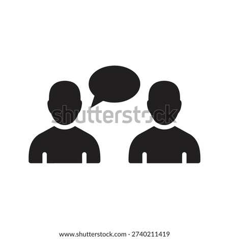 Consulting advisory dialogue displaying two user avatars with single speech bubble representing interview expert opinion communication advice