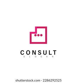 Consulting agency logo chat design symbol