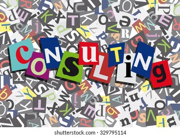 consulting, anonymous message in flat design