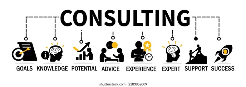 Consulting Banner. Consulting concept. Vector Illustration with icons.