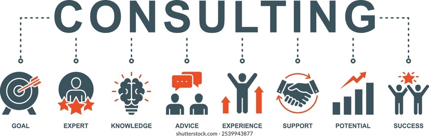 Conceito de ilustração de vetor de ícone da Web para consulta de negócios com um ícone