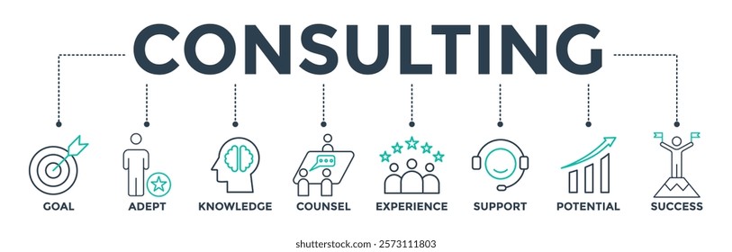 Consulting banner web icon vector illustration concept for business consultation