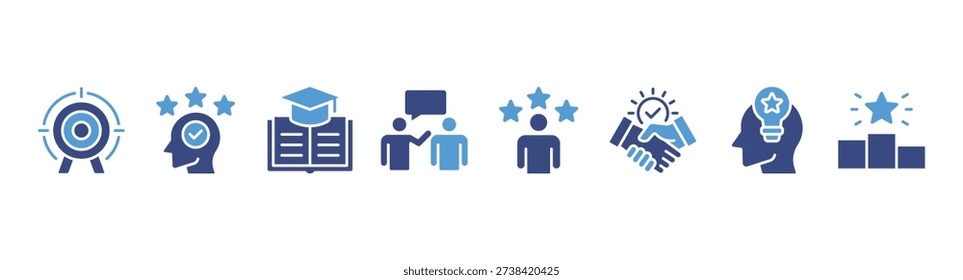 Consulting banner web icon vector illustration concept for business consultation with an icon of goals, expert, knowledge, advice, experience, support, potential, success