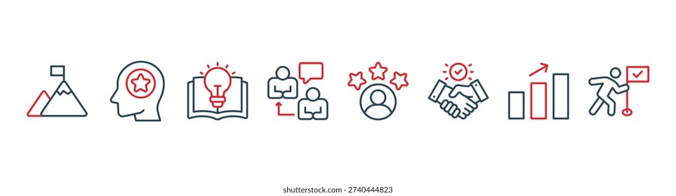 Consulting banner web icon vector illustration concept for business consultation with an icon of goals, expert, knowledge, advice, experience, support, potential, success
