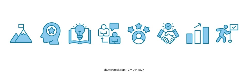 Consulting banner web icon vector illustration concept for business consultation with an icon of goals, expert, knowledge, advice, experience, support, potential, success
