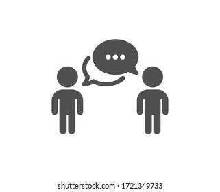 Consulting business icon. Discussion or consultation sign. People communication management symbol. Classic flat style. Quality design element. Simple consulting business icon. Vector