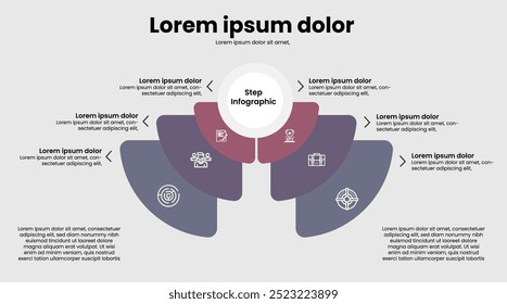 Consulting business infographic 6 step Templates