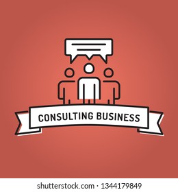 CONSULTING BUSINESS LINE ICON SET